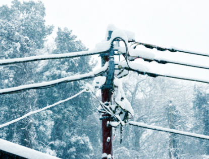 Snowy electrical lines
