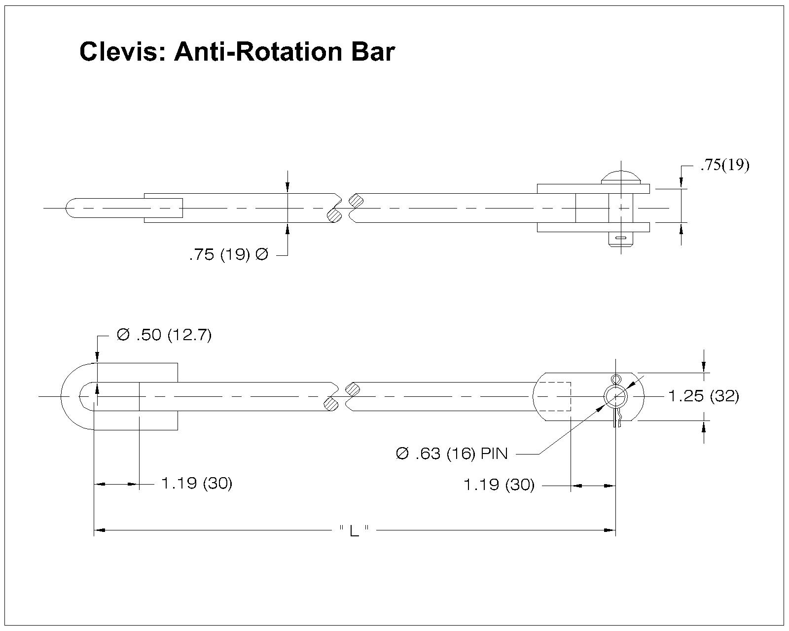 Clevis: Anti-Rotation Bar :: Slacan