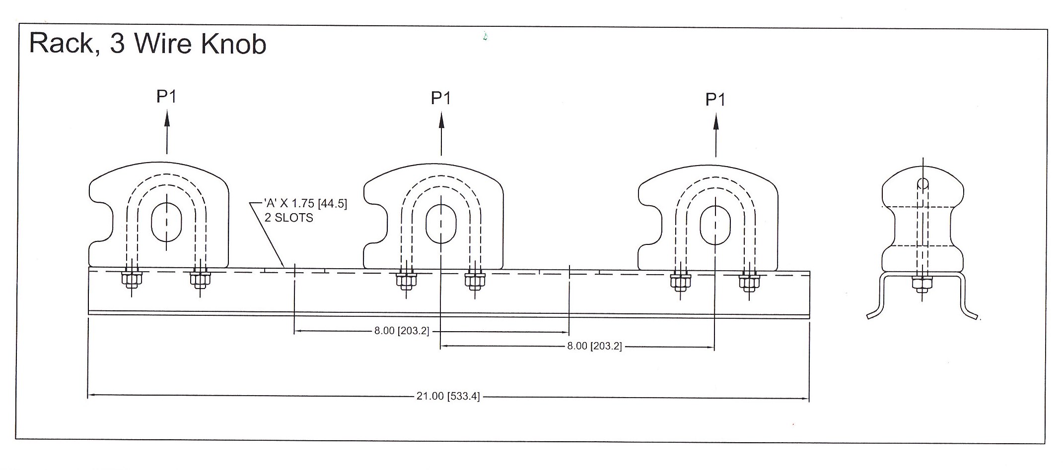 Rack: 3 Wire Knob :: Slacan